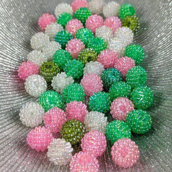 Vintage Plastic Multicolor Bubble Beads - Picture 1 of 3